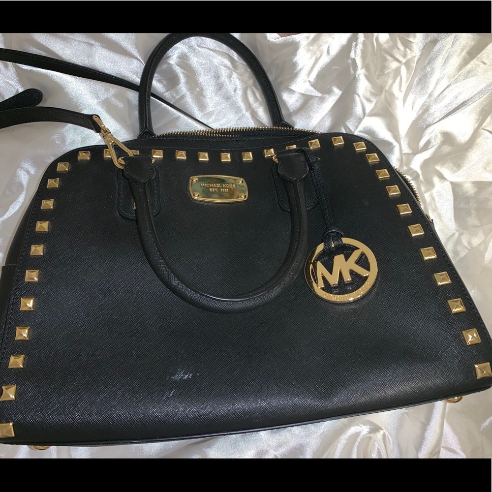 Black studded Michael Kors purse